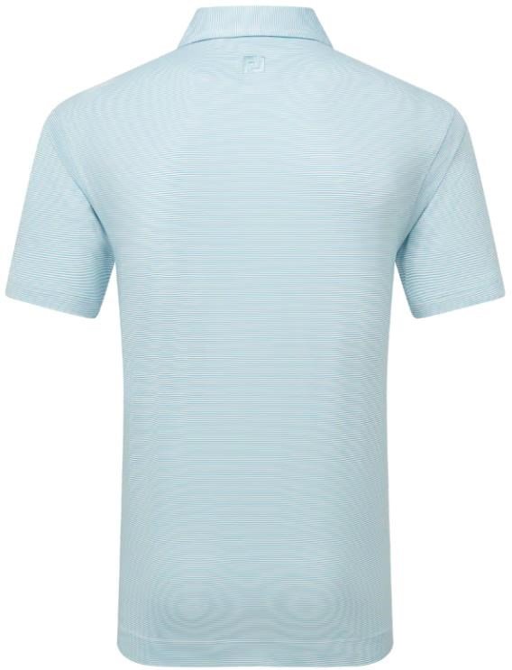 FootJoy Micro Feeder Stripe Lisle pánske polo, svetlomodré/biele