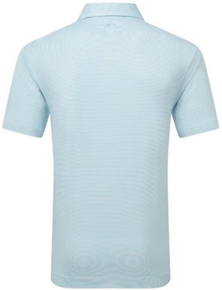 FootJoy Micro Feeder Stripe Lisle pánske polo, svetlomodré/biele