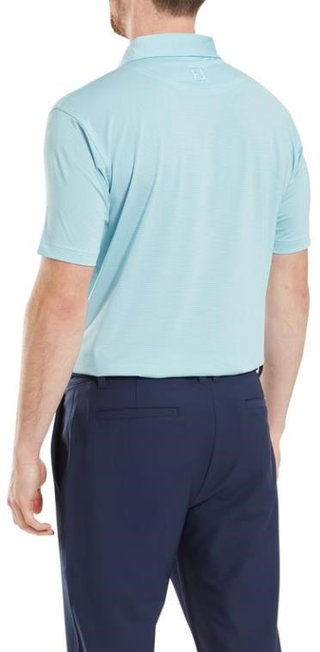 FootJoy Micro Feeder Stripe Lisle pánske polo, svetlomodré/biele