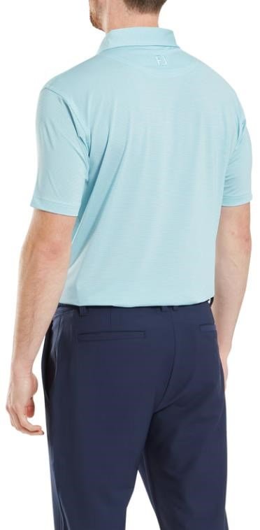FootJoy Micro Feeder Stripe Lisle pánske polo, svetlomodré/biele