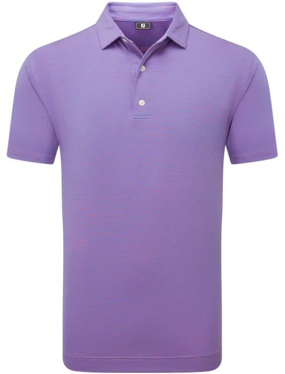FootJoy Micro Feeder Stripe Lisle pánske polo, marine/pink