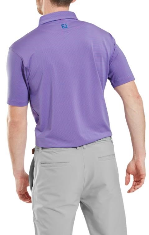 FootJoy Micro Feeder Stripe Lisle pánske polo, marine/pink