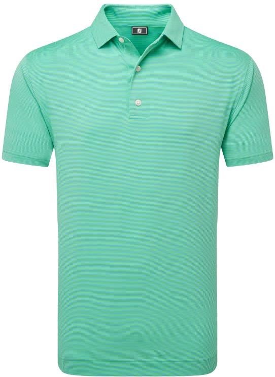FootJoy Micro Feeder Stripe Lisle pánske polo, lagoon/mint