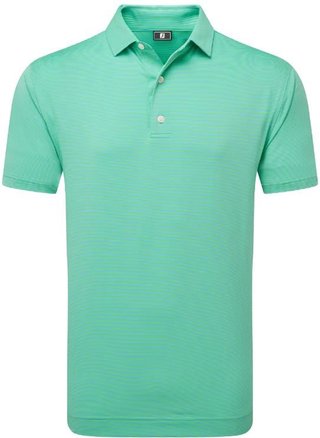 FootJoy Micro Feeder Stripe Lisle pánske polo, lagoon/mint