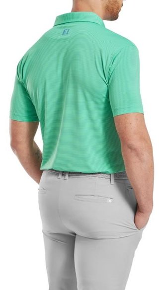 FootJoy Micro Feeder Stripe Lisle pánske polo, lagoon/mint