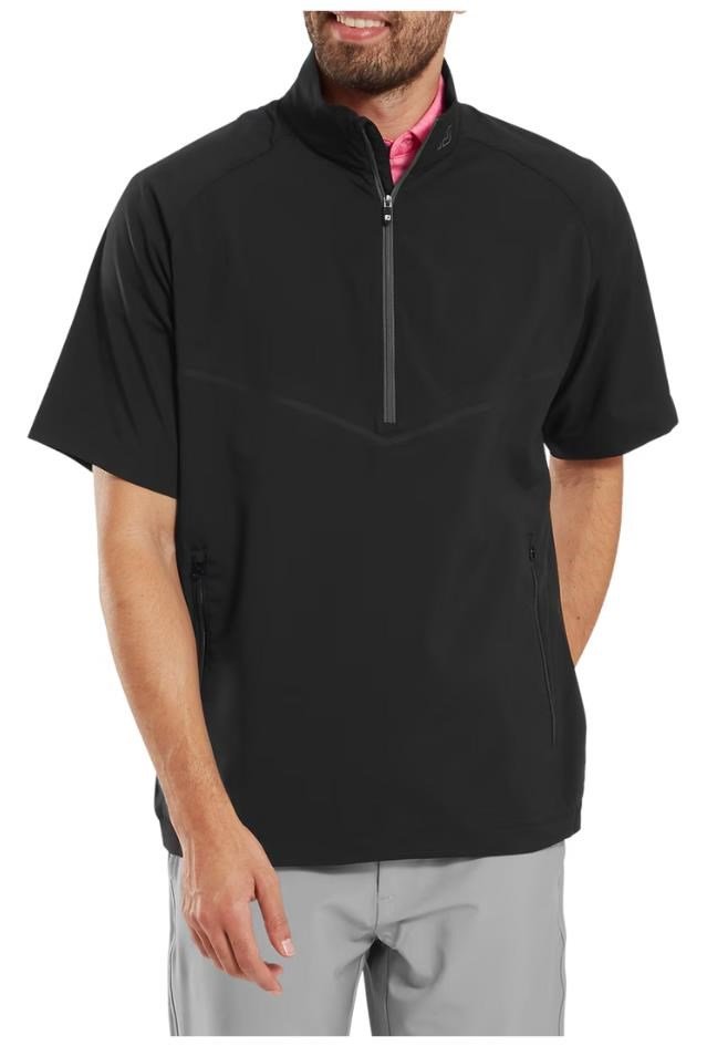 FootJoy Zephyr Short Sleeve Windshirt pánska bunda, čierna