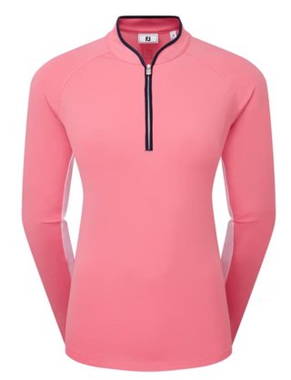 FootJoy 1/4-Zip LS Sun Protection dámske tričko, pink lemonade