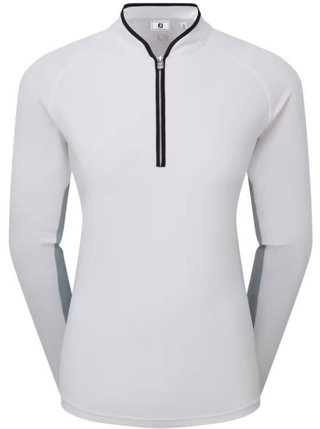 FootJoy 1/4-Zip LS Sun Protection dámske tričko, biele