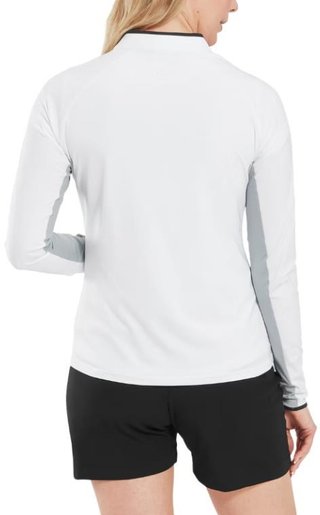 FootJoy 1/4-Zip LS Sun Protection dámske tričko, biele