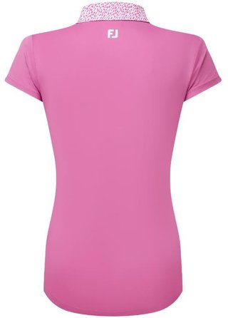FootJoy Cap Sleeve Print Trim Lisle dámske polo, berry/berry