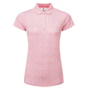 FootJoy Animal Print Cap Sleeve dámske polo, pink lemonade