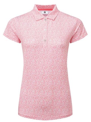FootJoy Animal Print Cap Sleeve dámske polo, pink lemonade