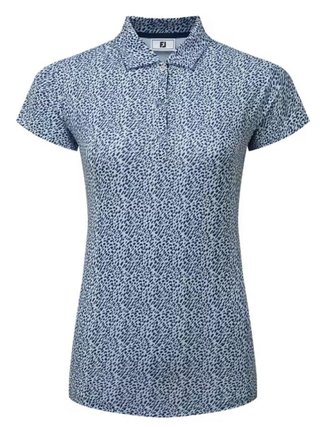 FootJoy Animal Print Cap Sleeve dámske polo, skyway/white/navy