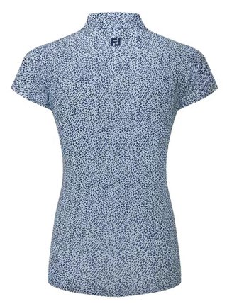 FootJoy Animal Print Cap Sleeve dámske polo, skyway/white/navy