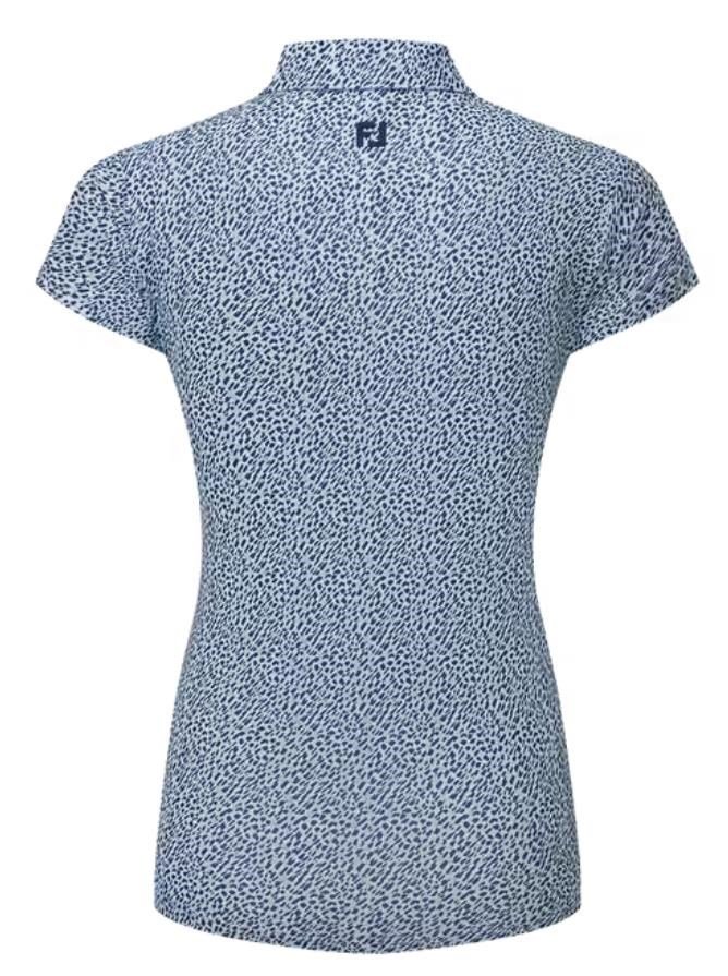 FootJoy Animal Print Cap Sleeve dámske polo, skyway/white/navy