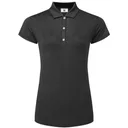 FootJoy Animal Print Cap Sleeve Lisle dámske polo, čierne