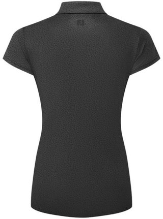 FootJoy Animal Print Cap Sleeve Lisle dámske polo, čierne