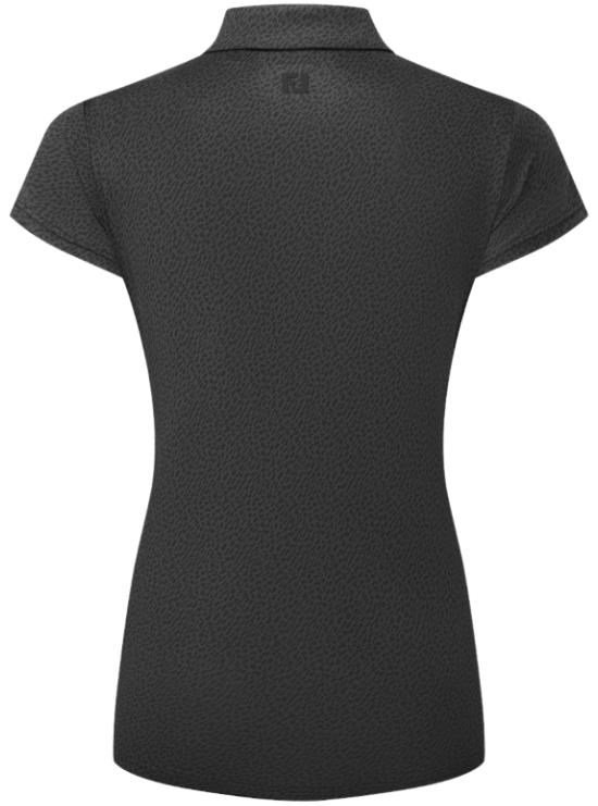 FootJoy Animal Print Cap Sleeve Lisle dámske polo, čierne