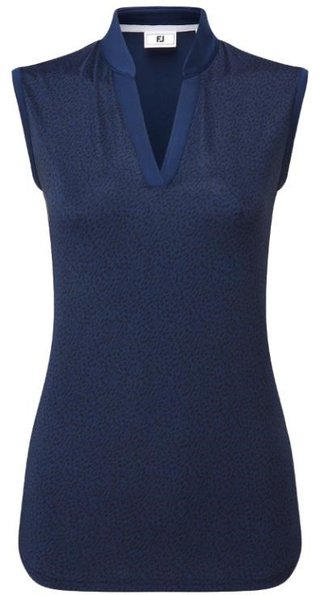 FootJoy Animal Print Sleeveless Lisle dámske polo, navy