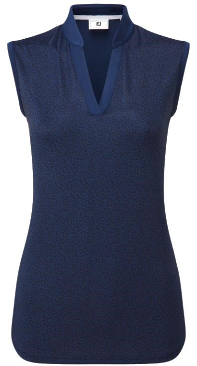 FootJoy Animal Print Sleeveless Lisle dámske polo, navy