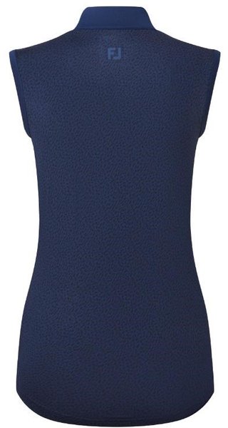 FootJoy Animal Print Sleeveless Lisle dámske polo, navy