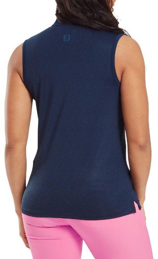 FootJoy Animal Print Sleeveless Lisle dámske polo, navy