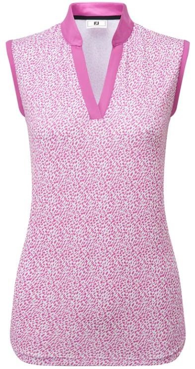 FootJoy Animal Print Sleeveless dámske polo, berry