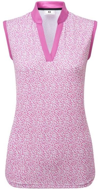 FootJoy Animal Print Sleeveless dámske polo, berry