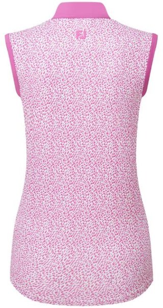 FootJoy Animal Print Sleeveless dámske polo, berry