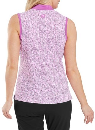 FootJoy Animal Print Sleeveless dámske polo, berry