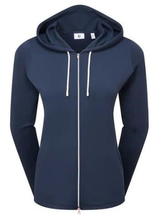 FootJoy Full-Zip Double Knit dámska mikina s kapucňou, námornícka modrá