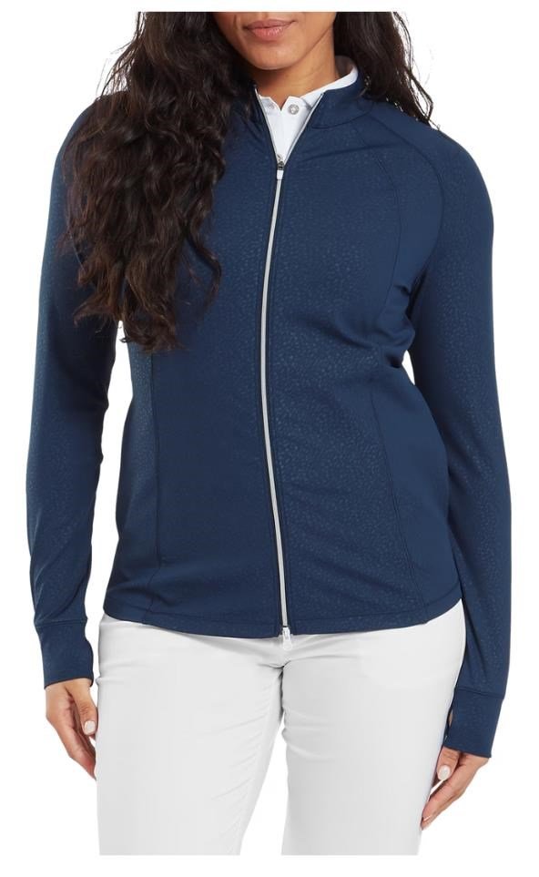 FootJoy Embossed Full-Zip Midlayer dámska mikina, navy