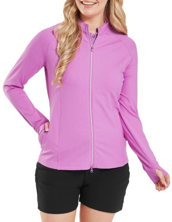 FootJoy Embossed Full-Zip Midlayer dámska mikina, berry