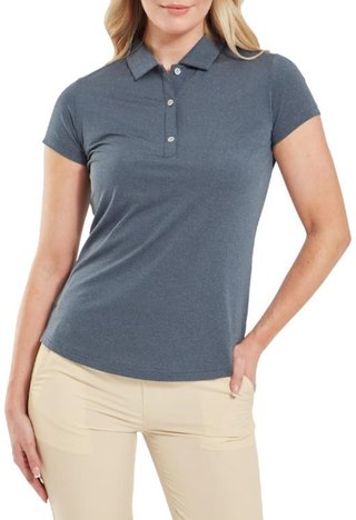 FootJoy Cap Sleeve Lisle dámske polo, heather navy