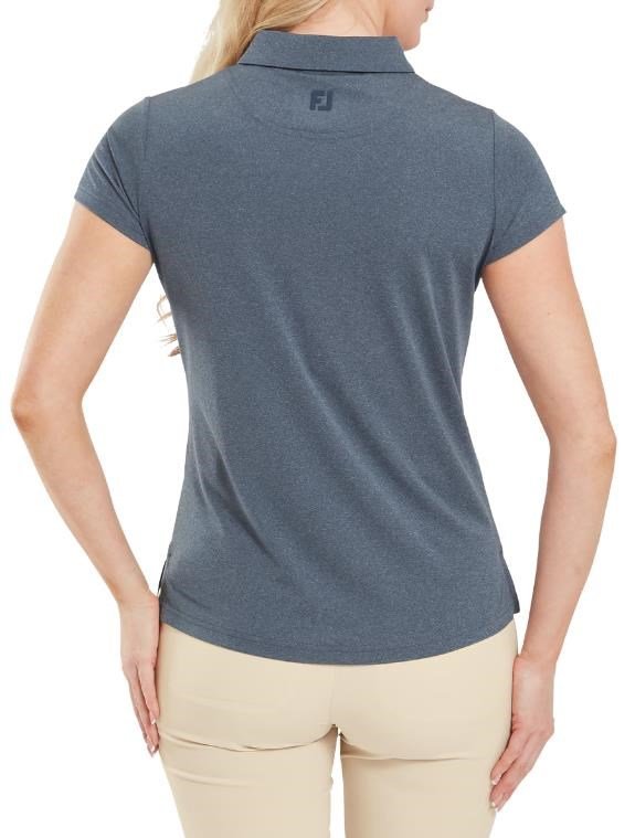 FootJoy Cap Sleeve Lisle dámske polo, heather navy