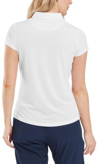 FootJoy Cap Sleeve Lisle dámske polo, biele