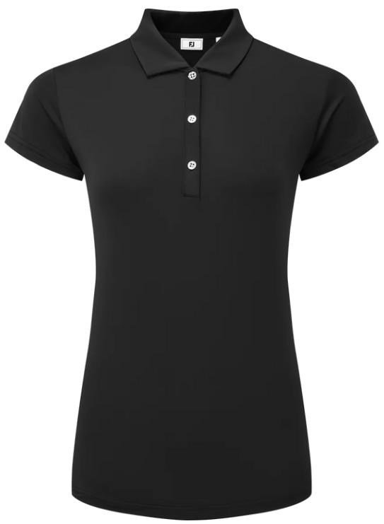 FootJoy Cap Sleeve Lisle dámske polo, čierne