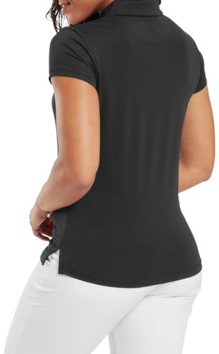 FootJoy Cap Sleeve Lisle dámske polo, čierne