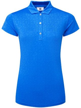 FootJoy Painted Floral Cap Sleeve Lisle dámske polo, kobaltové