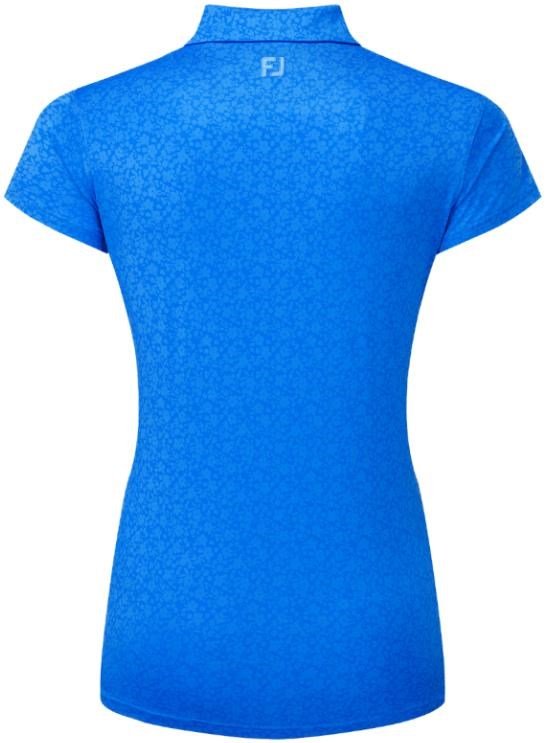 FootJoy Painted Floral Cap Sleeve Lisle dámske polo, kobaltové