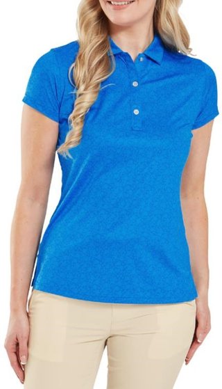 FootJoy Painted Floral Cap Sleeve Lisle dámske polo, kobaltové