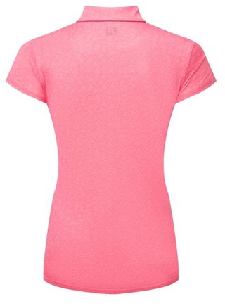 FootJoy Painted Floral Cap Sleeve dámske polo, pink lemonade