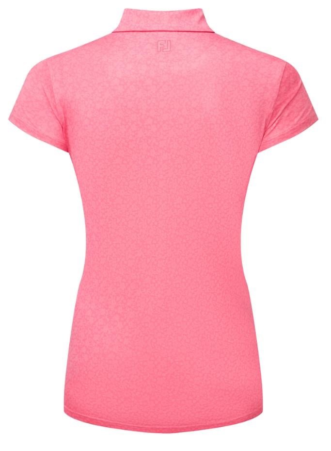 FootJoy Painted Floral Cap Sleeve dámske polo, pink lemonade