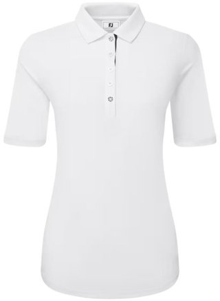 FootJoy Half Sleeve Ruched Lisle dámske polo, biele