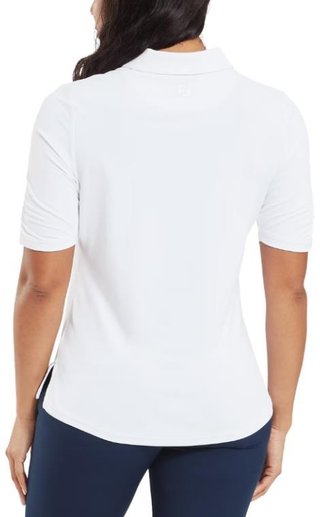 FootJoy Half Sleeve Ruched Lisle dámske polo, biele