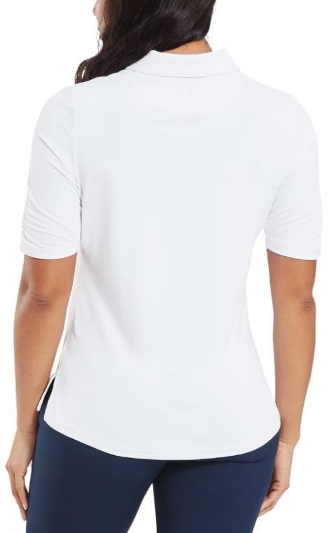FootJoy Half Sleeve Ruched Lisle dámske polo, biele