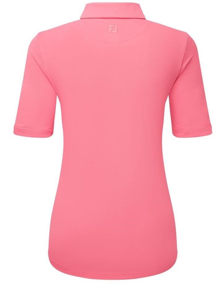 FootJoy Half Sleeve Ruched Lisle dámske polo, pink lemonade