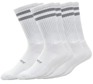 FootJoy ComfortSof Crew pánske ponožky, biele/sivé prúžky (3 páry)