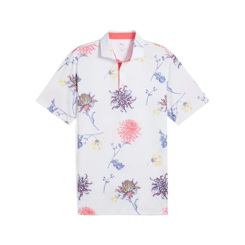 Puma Mattr Dahlia pánske polo, white glow/peach frost
