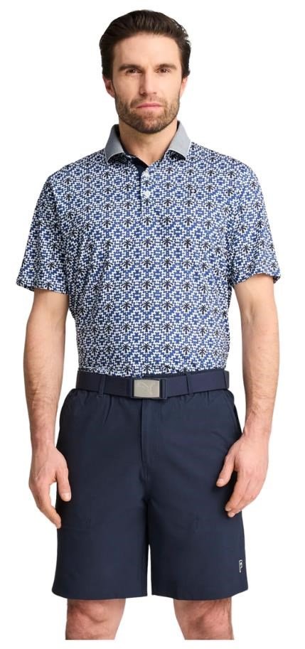 Puma X PTC Tile pánske polo, white glow/deep navy